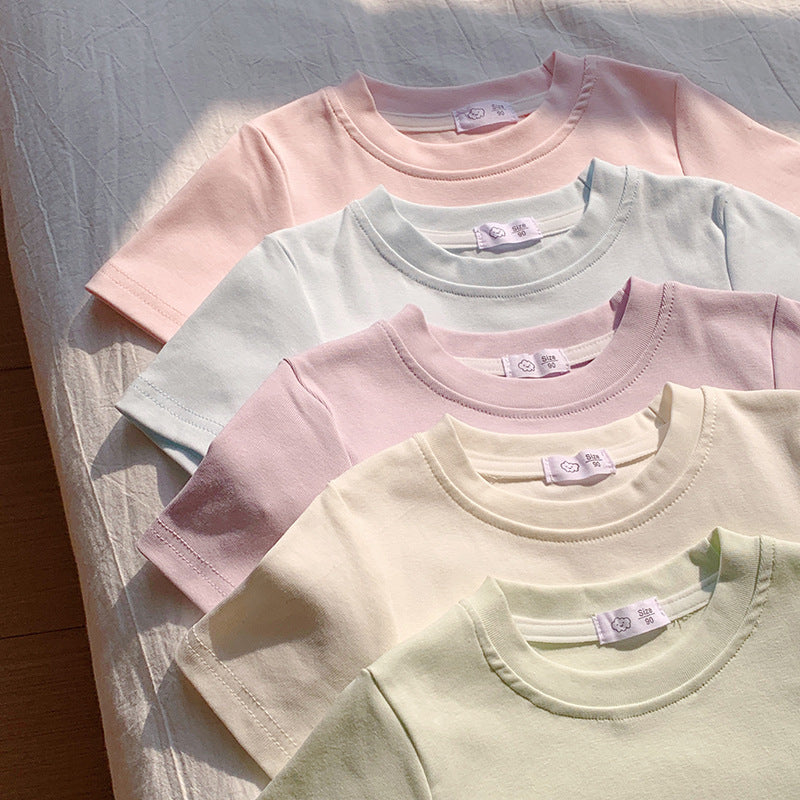 【90-150】シャーリングシンプルTシャツ