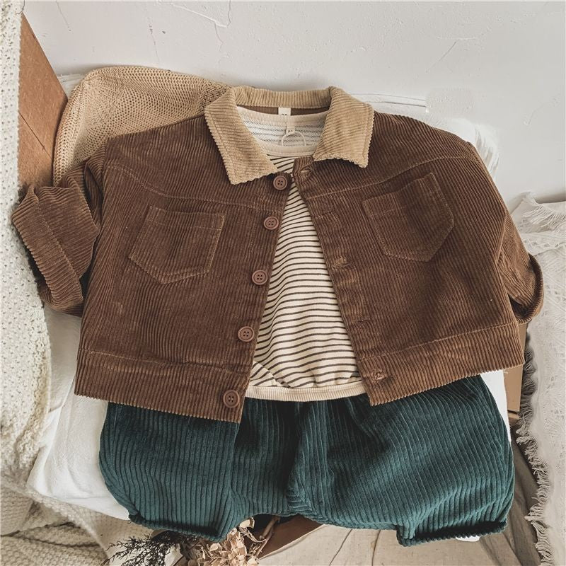 【100-140】バイカラーコーデュロイジャケット