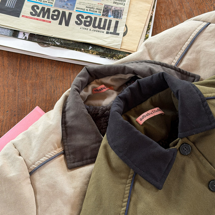 【80-130】バイカラー中綿ジャケット