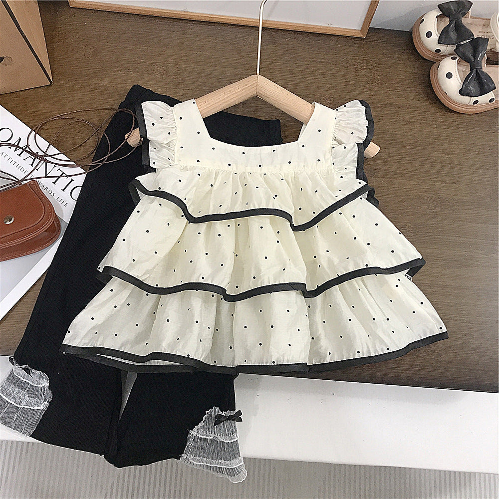 【90-140】リボン＆フリルデザインセットアップ