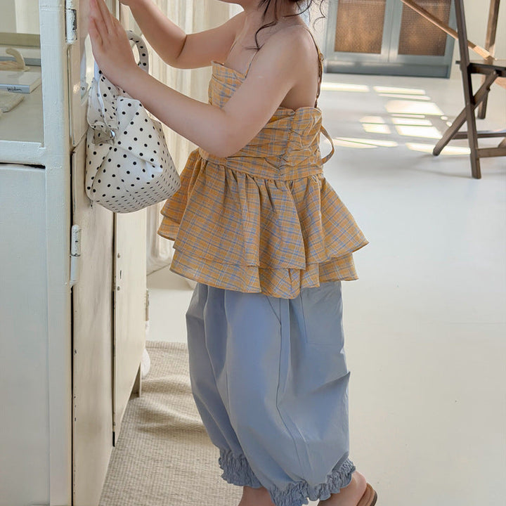 【90-140】フリルヘムバックデザインキャミソール