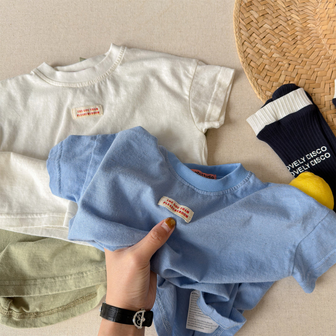 【80-130】ワンポイントシンプルTシャツ