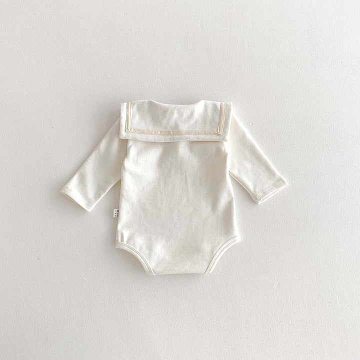 【73-90】ラウンドカラー長袖ロンパース