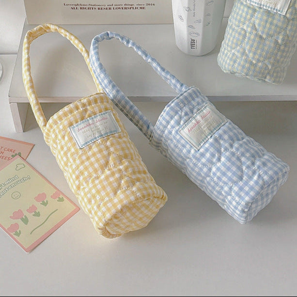 チェック柄カップホルダー