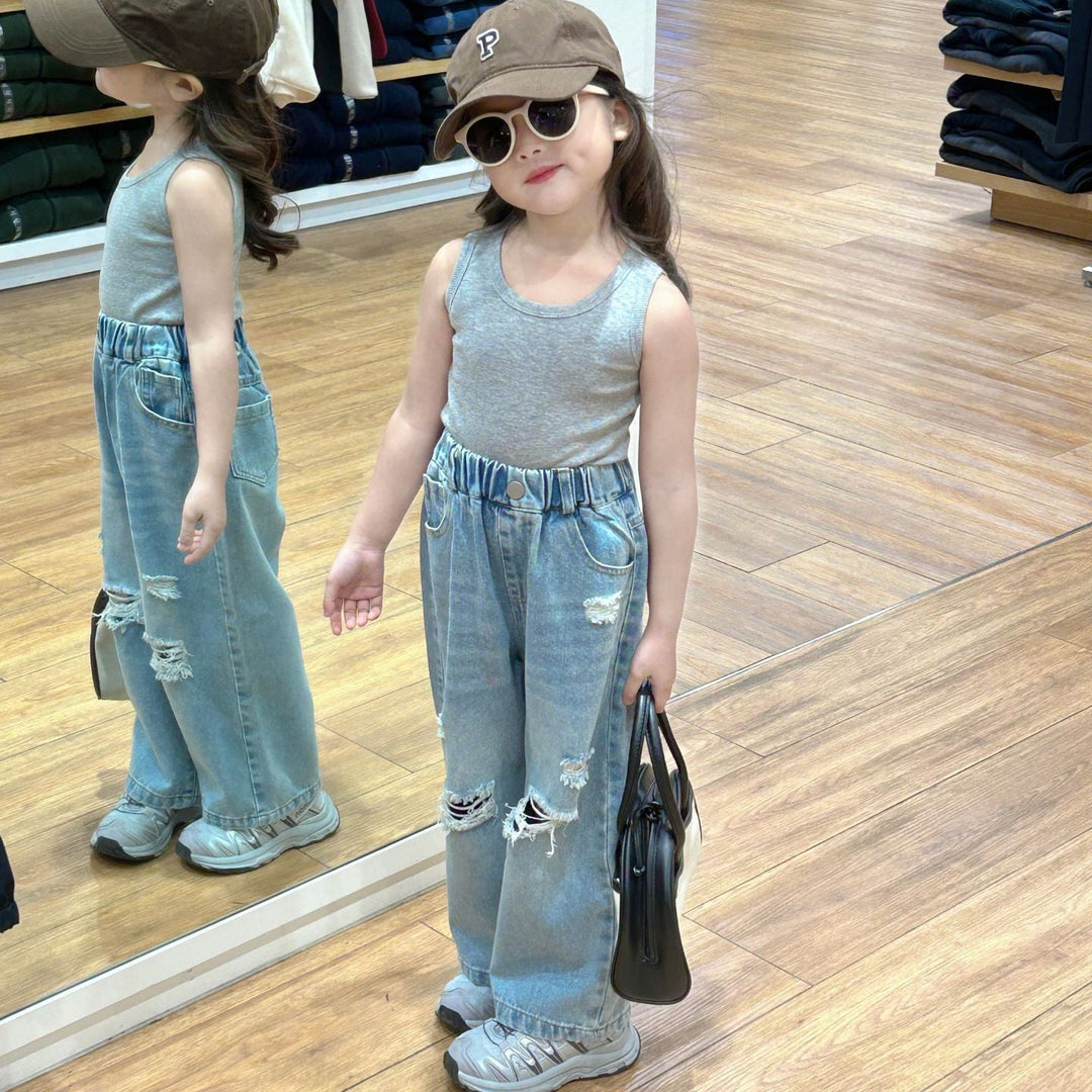 【90-140】ダメージジーンズ