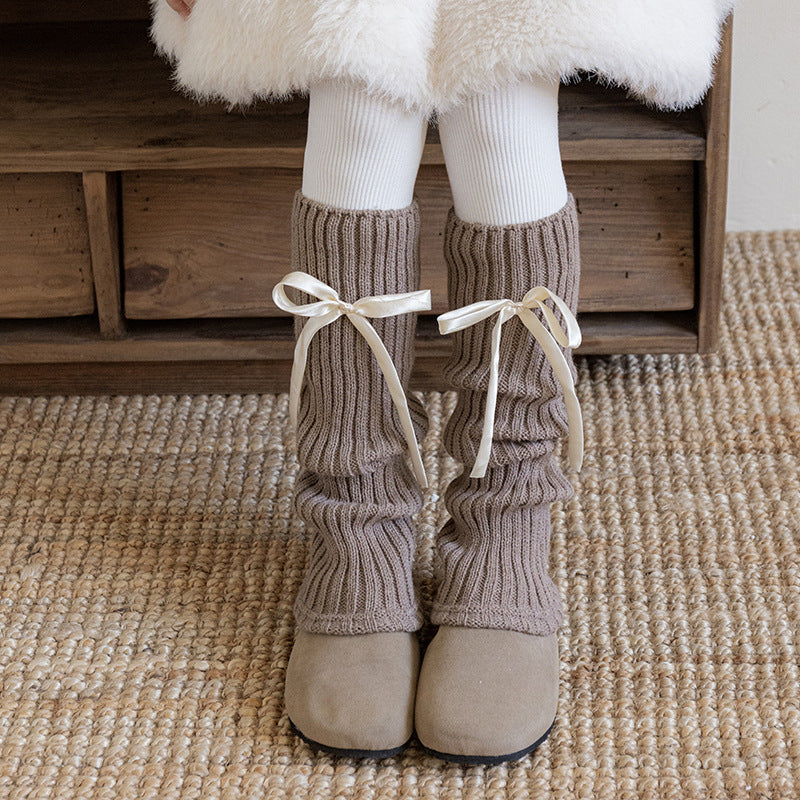 ワンポイントリボンレッグウォーマー