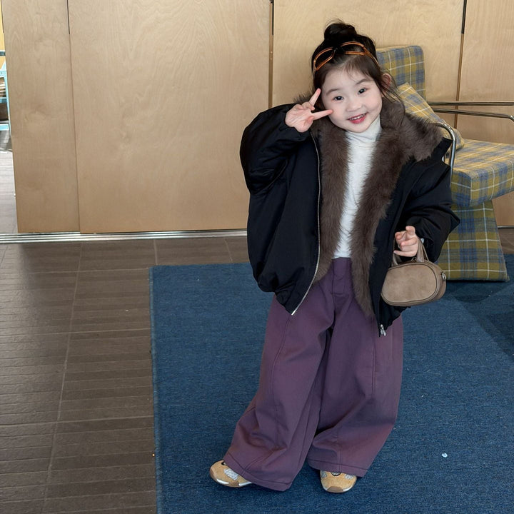 【90-140】あったかワイドパンツ