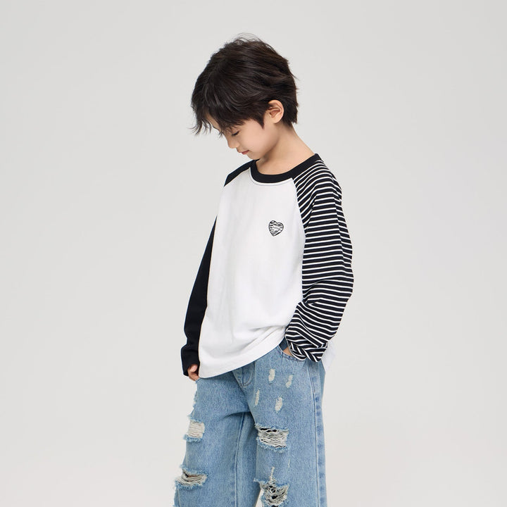 【100-150】アシンメトリーロングTシャツ