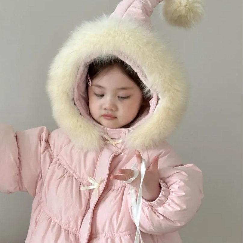 【80-130】キュートデザイン中綿ショートコート