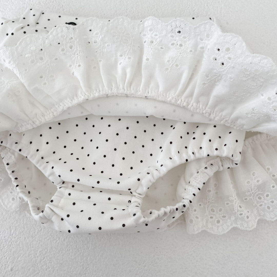 【73-110】フリルデザインドット柄セットアップ