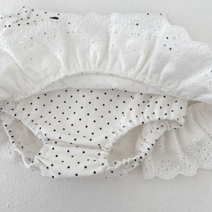 【73-110】フリルデザインドット柄セットアップ