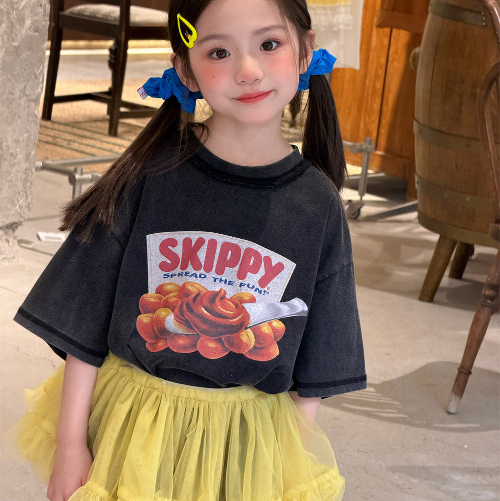 【90-150】フロントプリントTシャツ