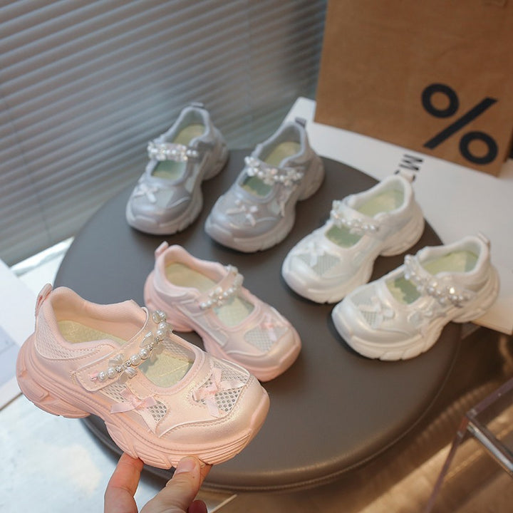 【16.5-22.0】デコラティブデザインメッシュシューズ