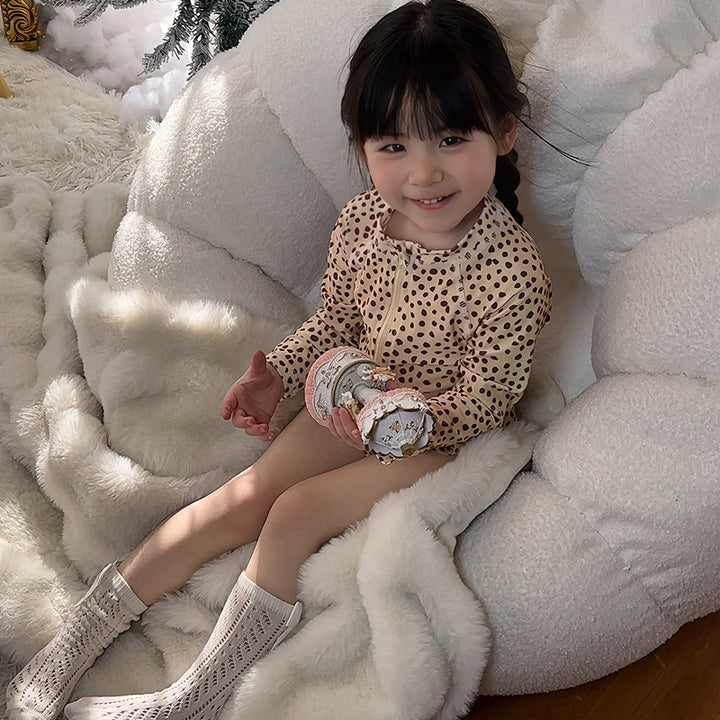 【90-140】ハーフジップ総柄ロングスリーブスイムウェア