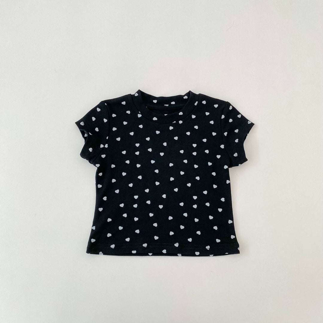 【73-130】ハート柄ベーシックTシャツ