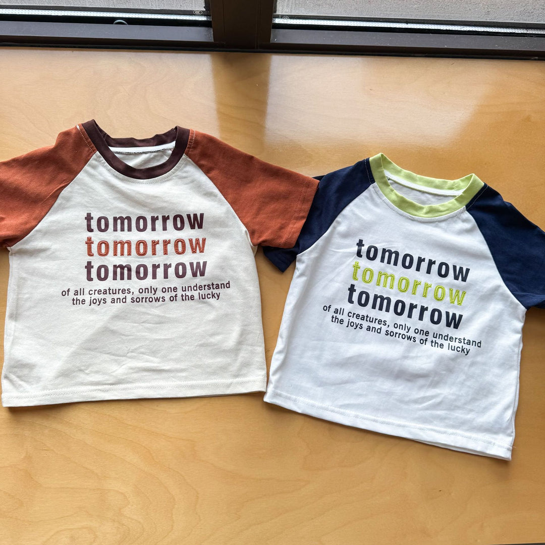 【80-150】英字ロゴラグランスリーブTシャツ