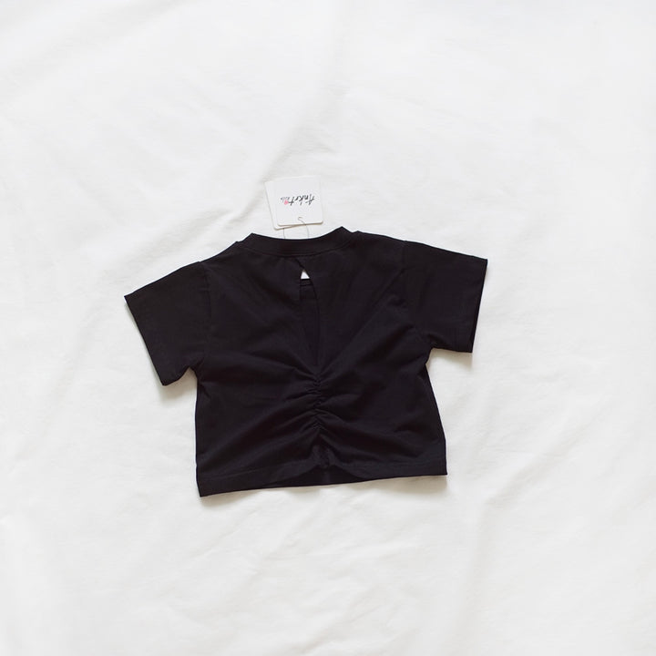 【100-150】バックオープン＆シャーリングTシャツ