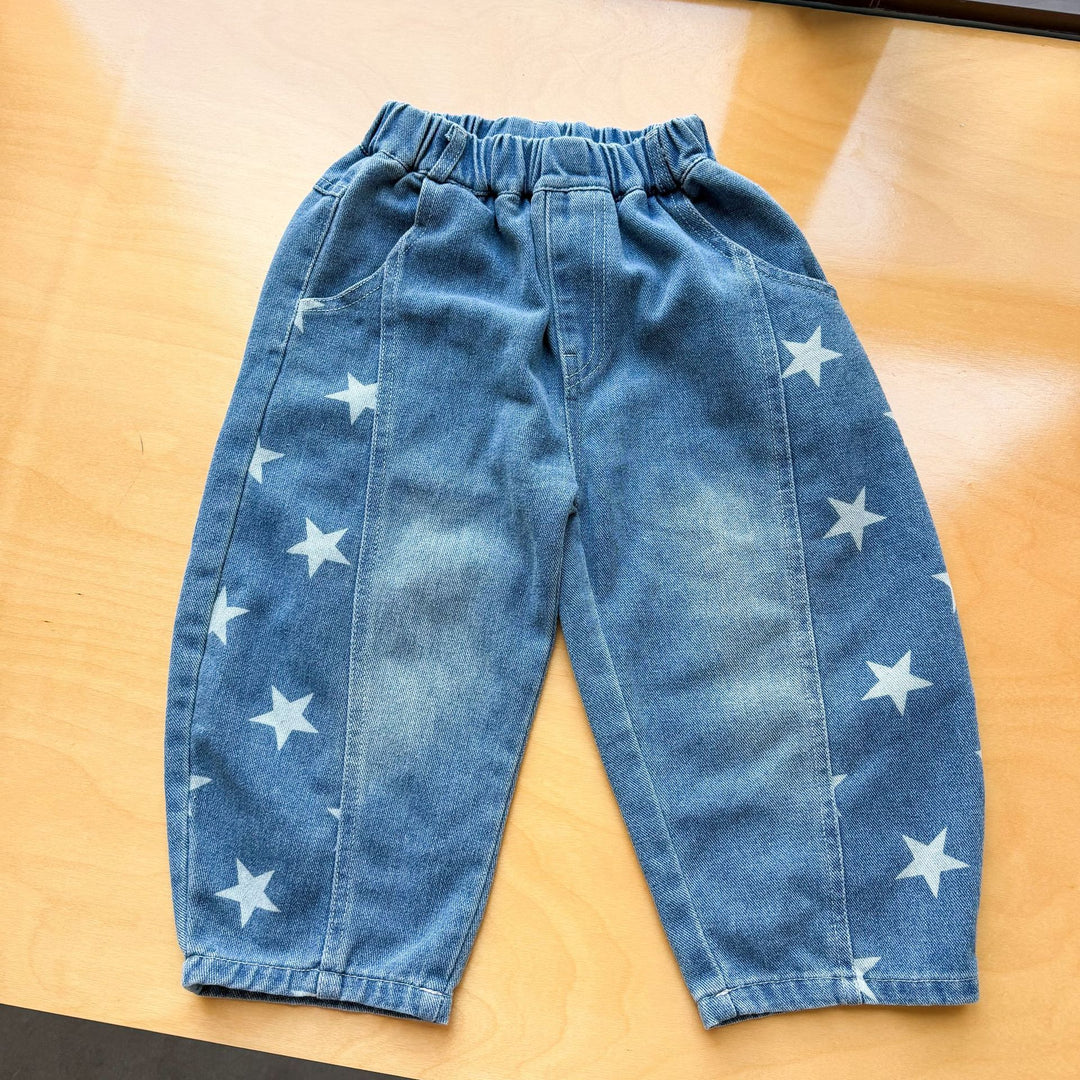 【80-150】星柄デザインボールデニムパンツ