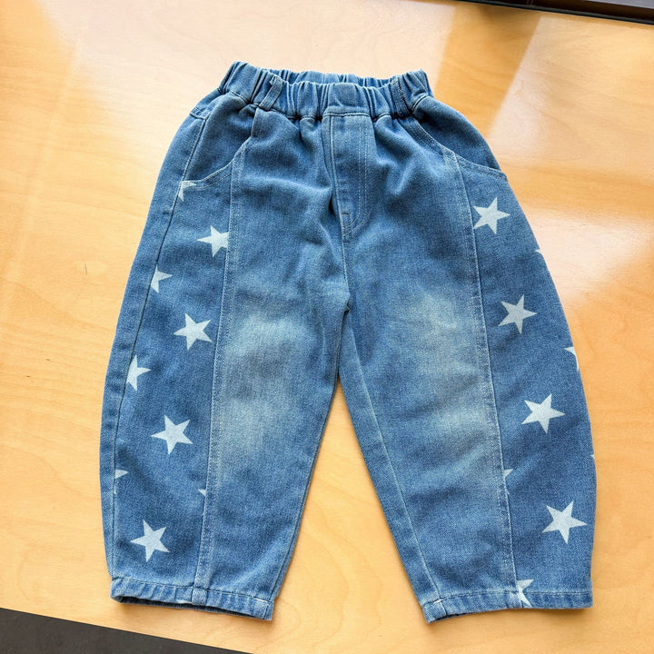 【80-150】星柄デザインボールデニムパンツ