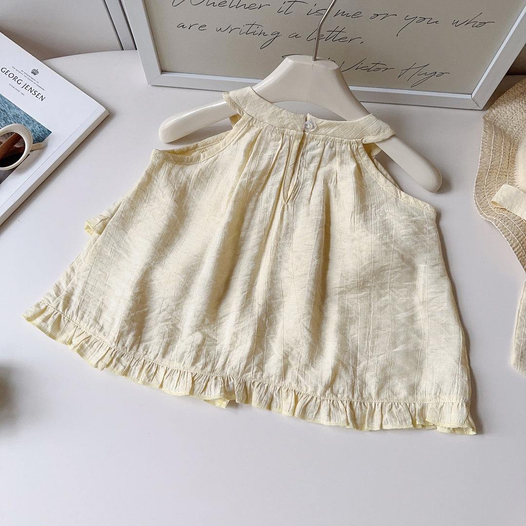 【90-140】フリルデザインホルターネックセットアップ