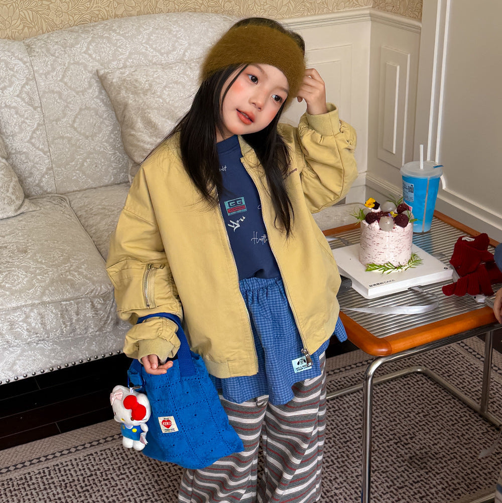 【100-150】ワンポイントプリントジャケット