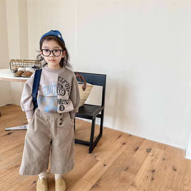 【80-130】コーデュロイワイドパンツ