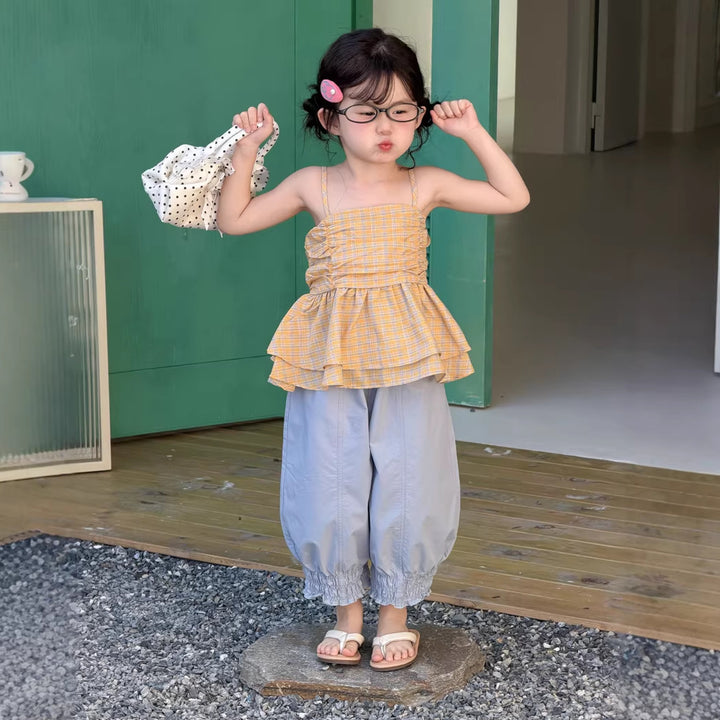 【90-140】フリルヘムバックデザインキャミソール