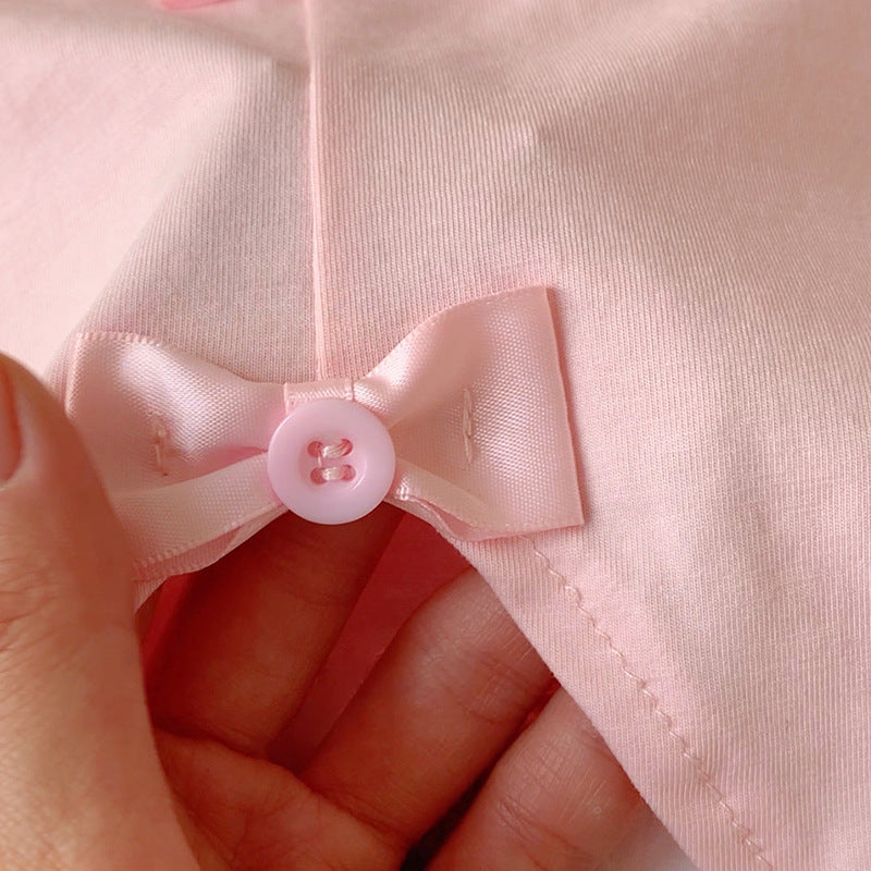 【90-140】バックカット＆リボンTシャツ