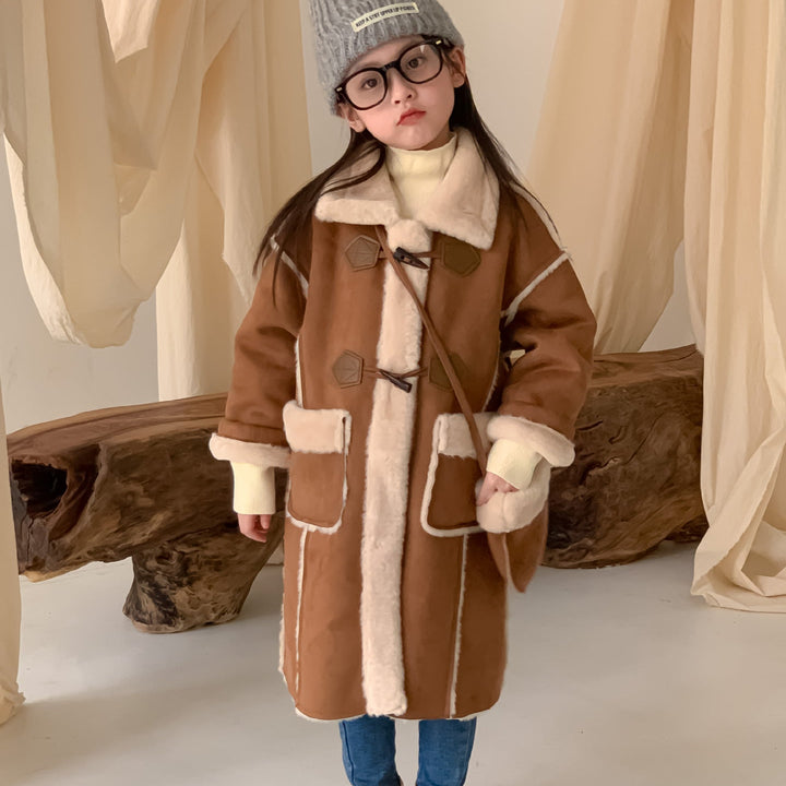 【90-150】フェイクムートンロングコート