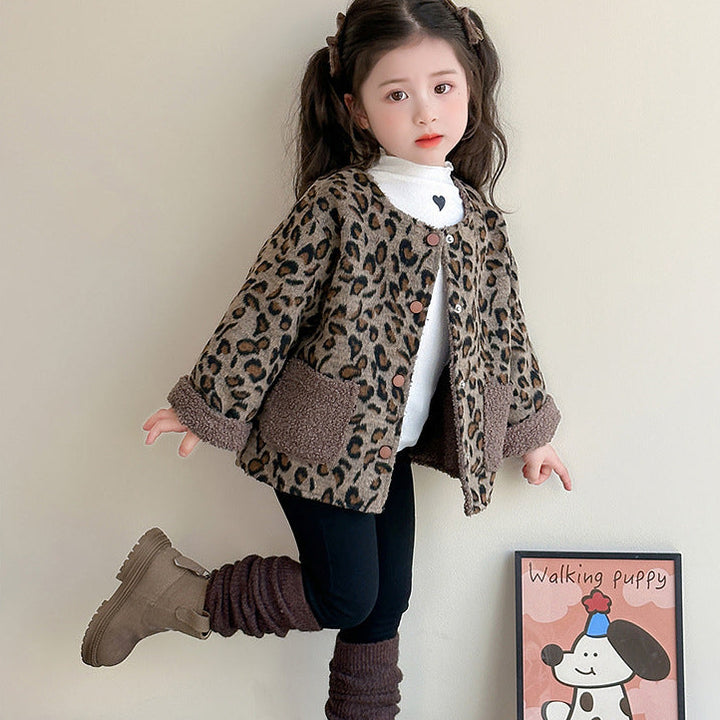 【90-140】裏ボアレオパード柄ジャケット