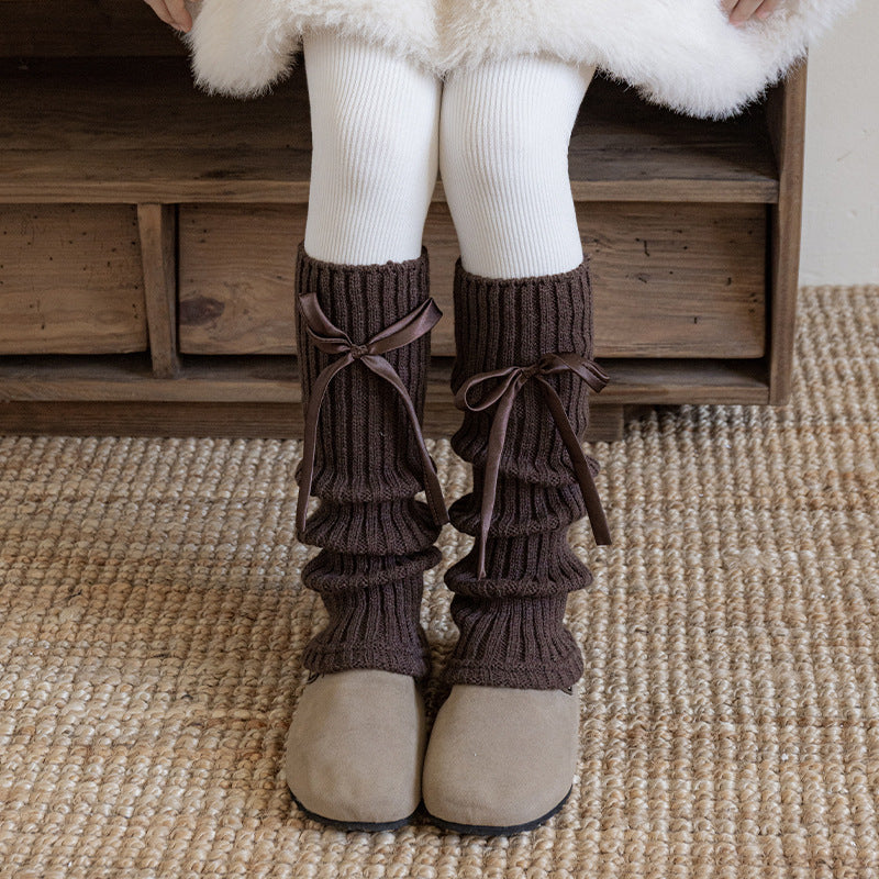 ワンポイントリボンレッグウォーマー