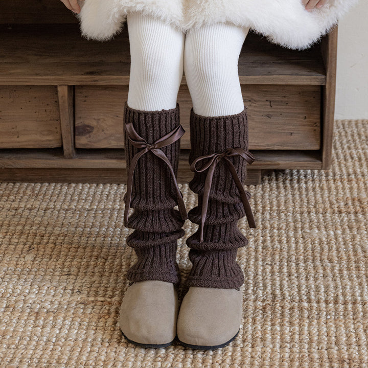 ワンポイントリボンレッグウォーマー