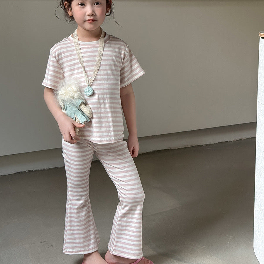 【90-140】ボーダー柄セットアップ