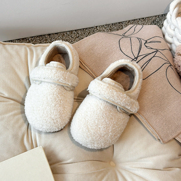 【13.5-21.0】ワンベルトボアシューズ