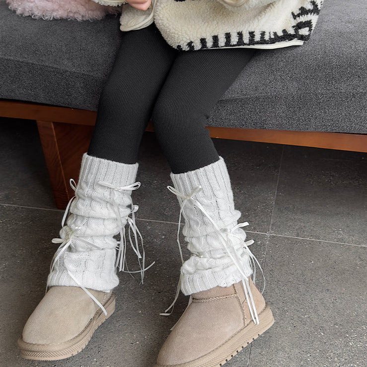 【90-150】リボンレッグウォーマーレギンス