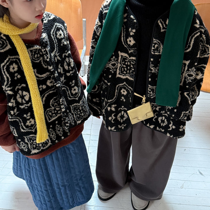 【90-150】パターンプリントあったかジャケット