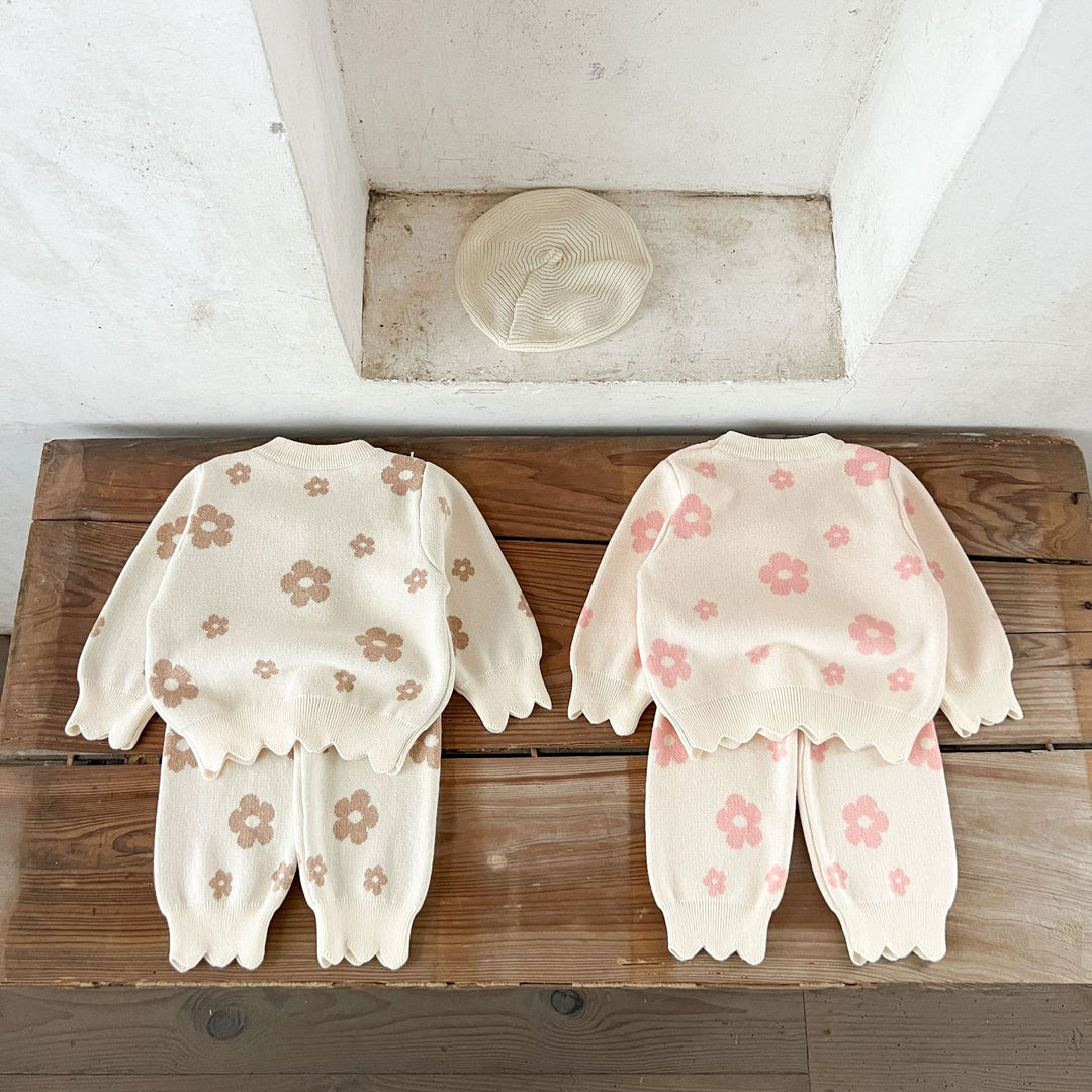 【73-100】スカラップヘム花柄セットアップ