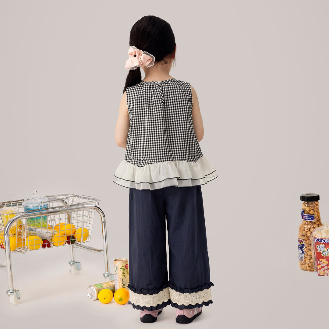 【90-150】ヘムデザインロングパンツ