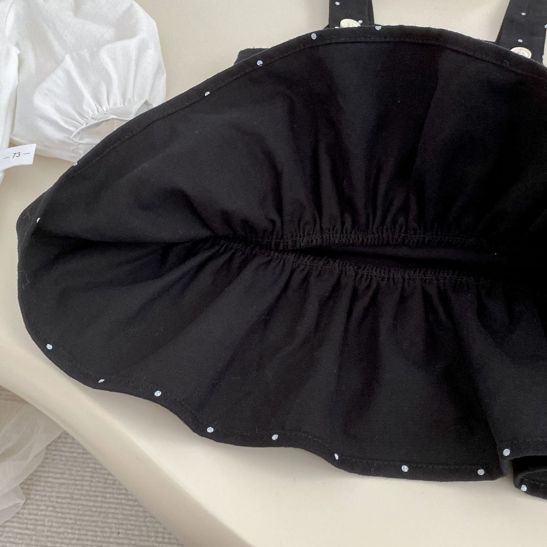 【73-120】ドット柄サロペットスカート