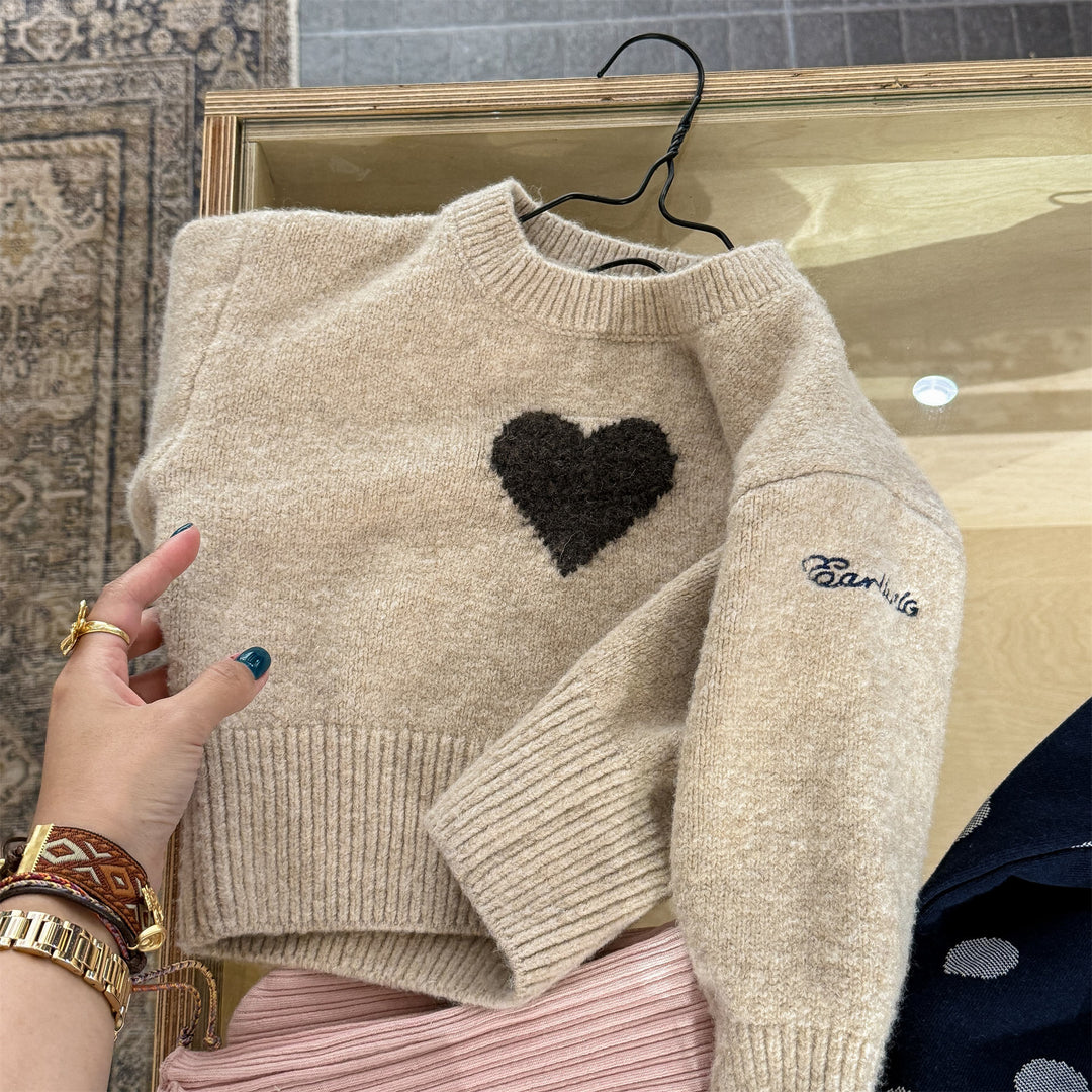 【80-130】フロントハートニットトップス