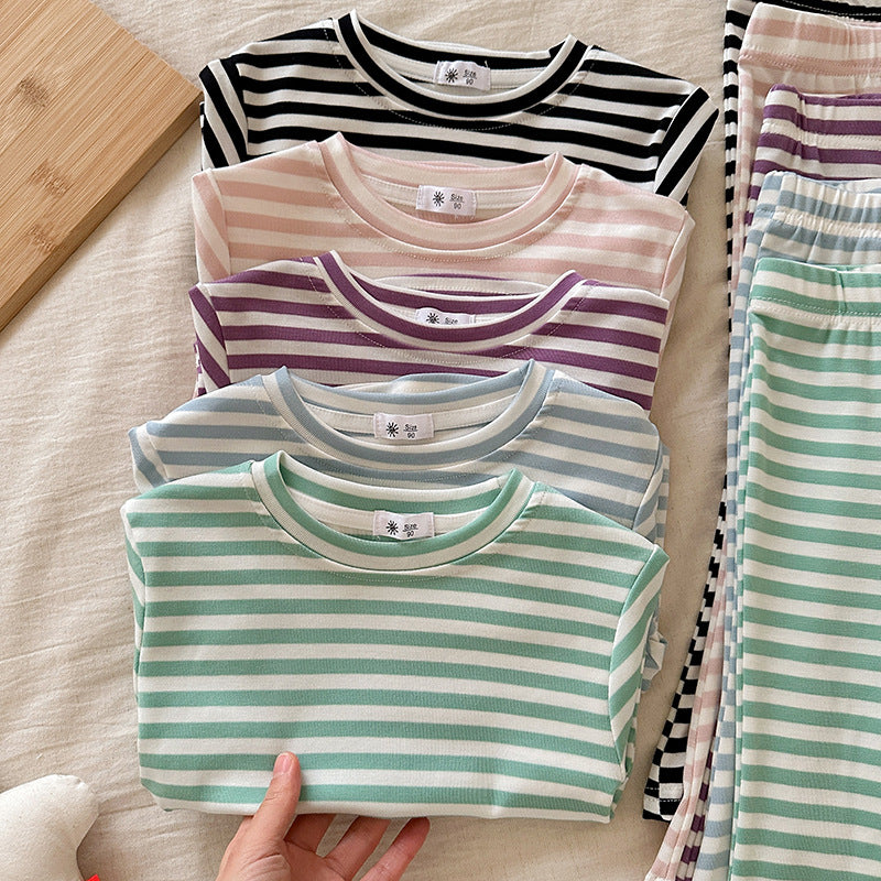 【90-140】ボーダー柄セットアップ