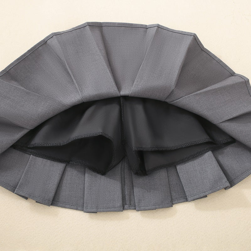 【110-150】リボン付きボックスプリーツスカート