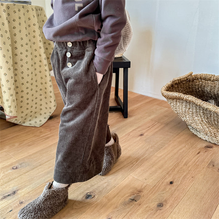 【80-130】コーデュロイワイドパンツ