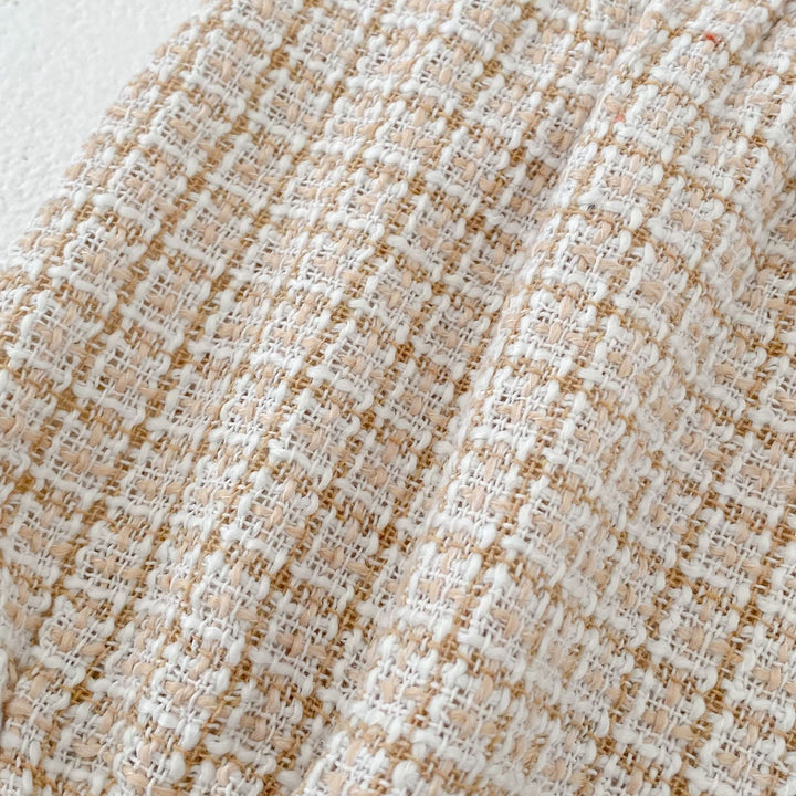 【73-90】フラワーモチーフチェック柄ロンパース