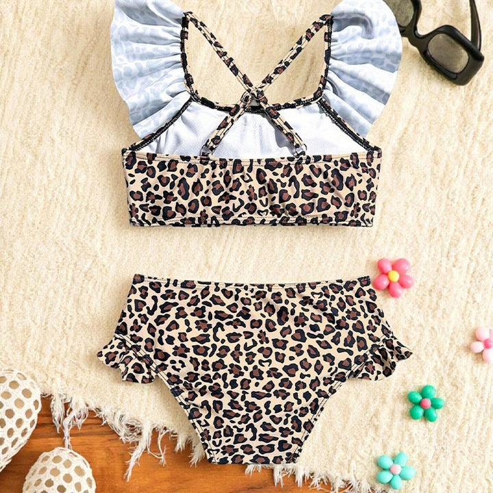 【6ヵ月-2歳】レオパード柄フリルセパレートスイムウェア