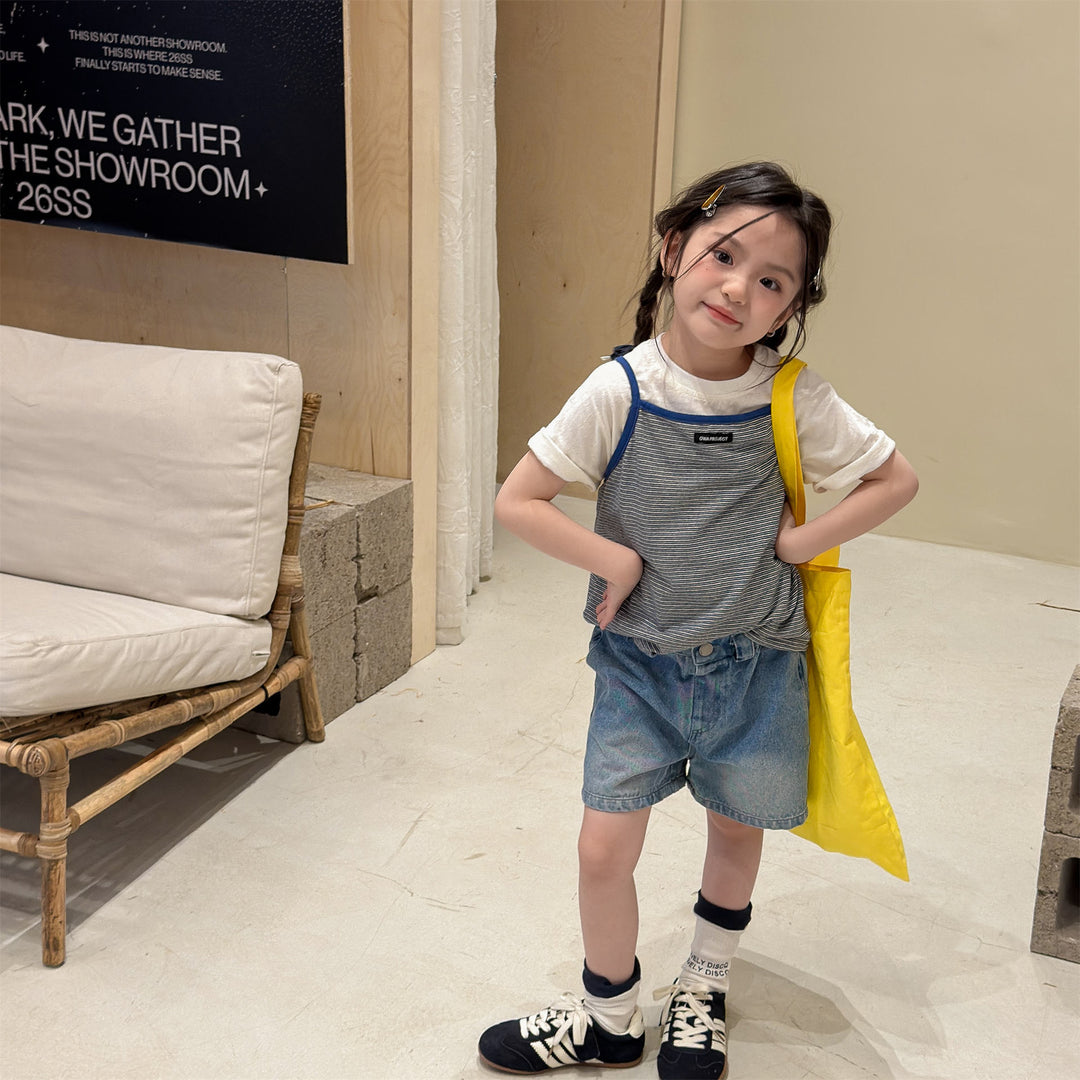 【80-130】細ボーダーキャミソール