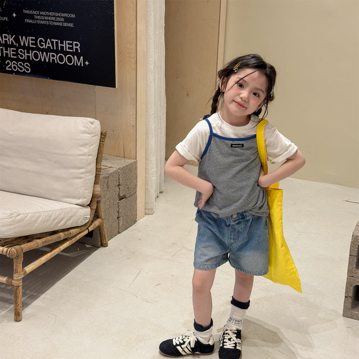 【80-130】細ボーダーキャミソール