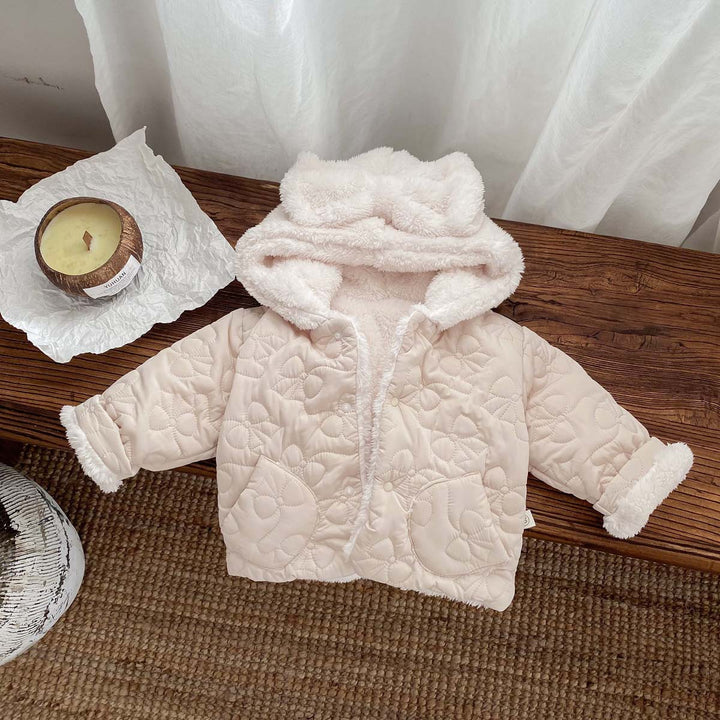 【73-100】リボンフード付きあったかジャケット