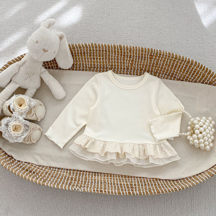 【73-120】レース＆フリルヘムプルオーバー