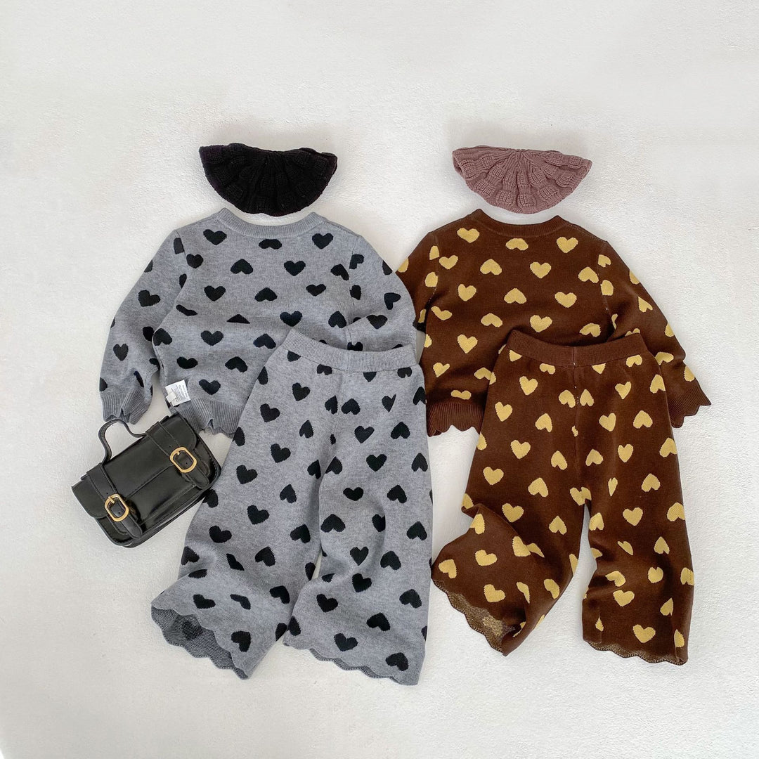 【73-130】スカラップデザインハート柄セットアップ